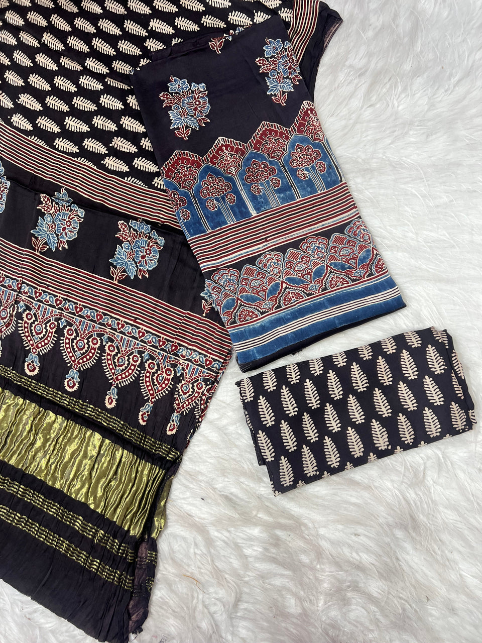 The Timeless Elegance of Ajrakh Suits: A Complete Guide to Self Ajrakh Suits