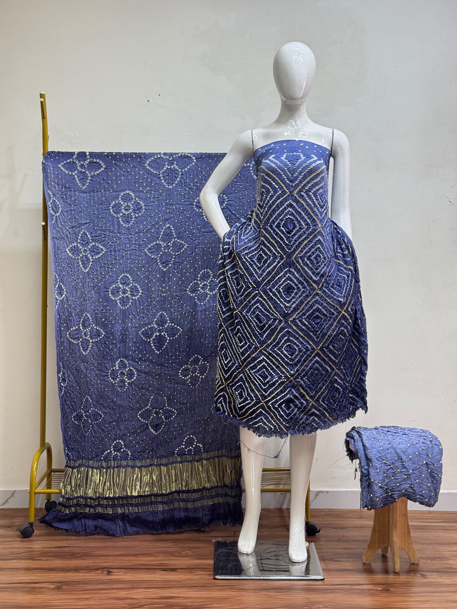 Premium Modal Silk Shaded Bandhani Fancy 3-Piece Suit 126 - The Ajrakh Studio