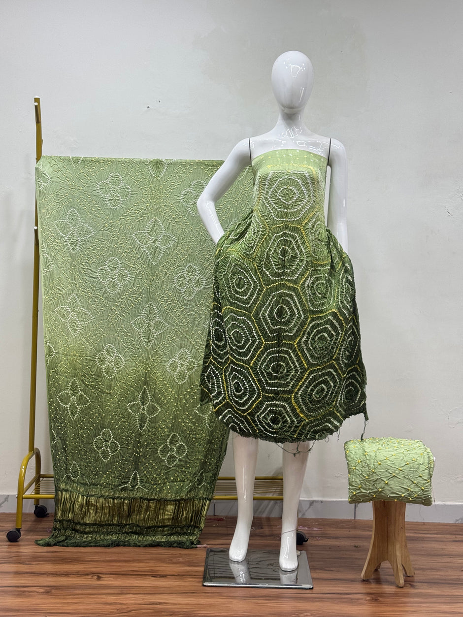 Premium Modal Silk Shaded Bandhani Fancy 3-Piece Suit 134 - The Ajrakh Studio