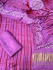 Pink & Maroon Modal Silk Tie & Dye Bandhani Dupatta 3 Piece Suits
