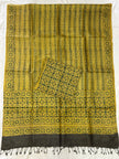 Handloom Pure Tussar Silk Ajrakh Natural Dye 2-Piece Suit Set – Exclusive Collection