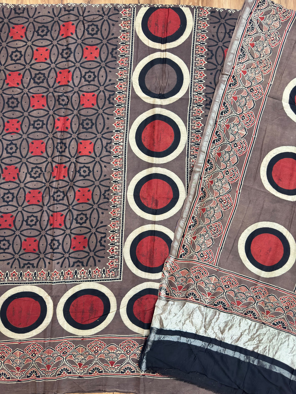 Premium Ajrakh Chanderi 2-Piece Suit Set 150 - The Ajrakh Studio
