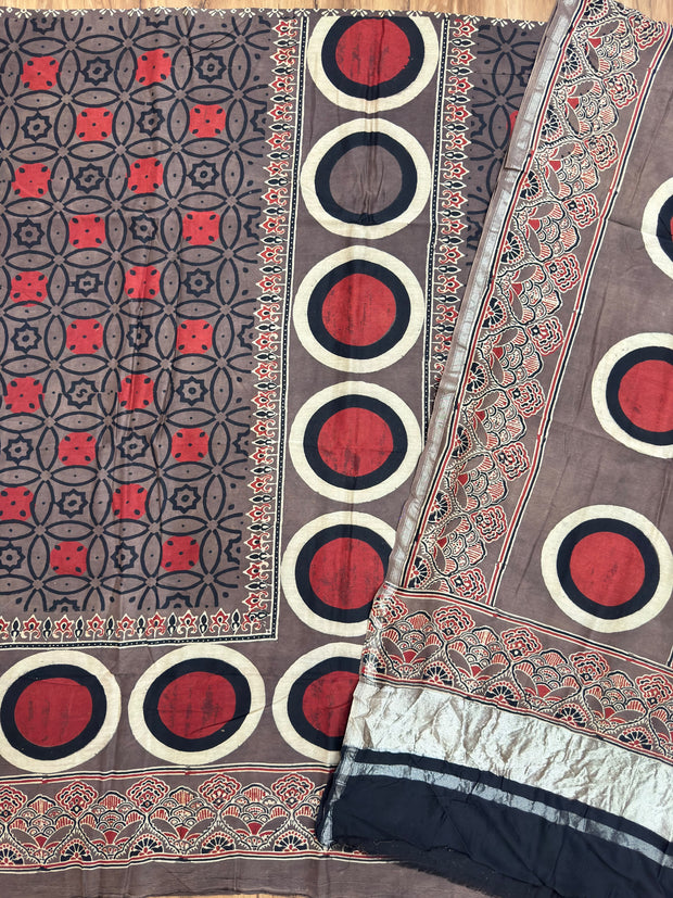 Premium Ajrakh Chanderi 2-Piece Suit Set 150 - The Ajrakh Studio