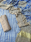 Chiku & Blue Modal Silk Tie & Dye Bandhani Dupatta 3 Piece Suits