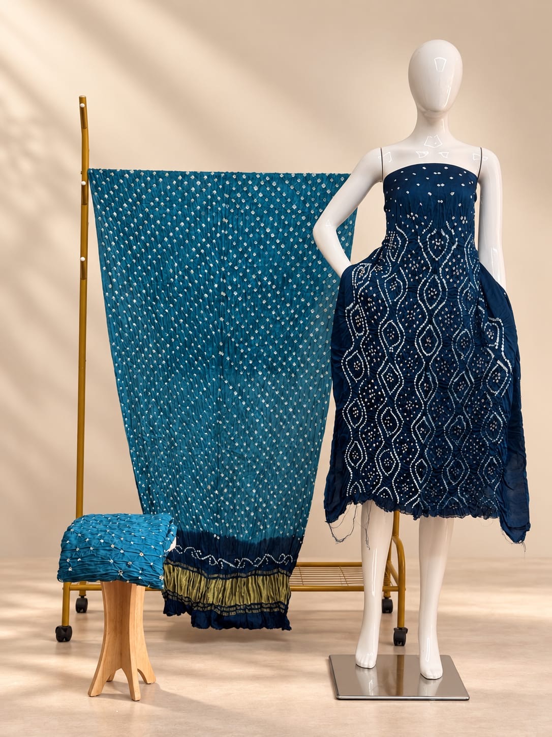 Premium Fancy Design Modal Silk 3-Piece Suit with Tissue Pallu - The Ajrakh Studio
