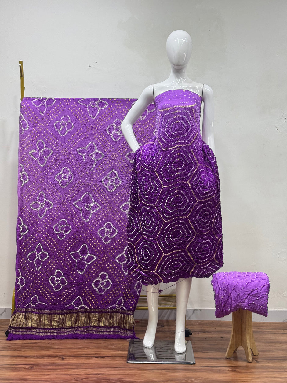 Premium Modal Silk Shaded Bandhani Fancy 3-Piece Suit 136 - The Ajrakh Studio