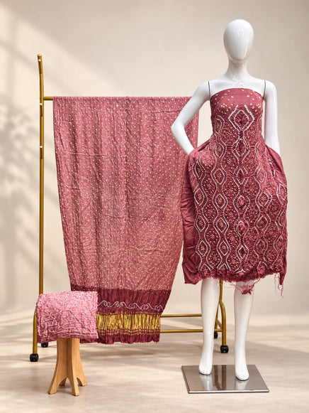 Premium Fancy Design Modal Silk 3-Piece Suit with Tissue Pallu - The Ajrakh Studio