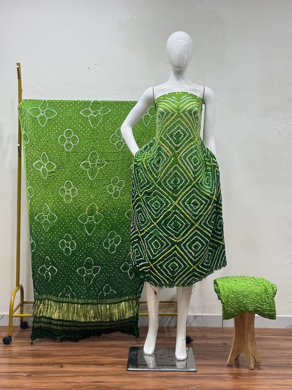 Premium Modal Silk Shaded Bandhani Fancy 3-Piece Suit 140 - The Ajrakh Studio