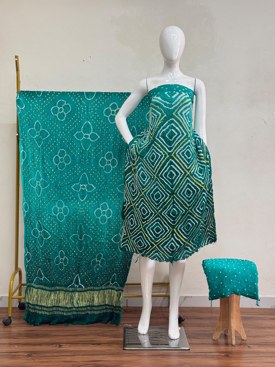 Premium Modal Silk Shaded Bandhani Fancy 3-Piece Suit 122 - The Ajrakh Studio