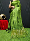 Modal Silk Plain Dye Saree With Zari Pallu