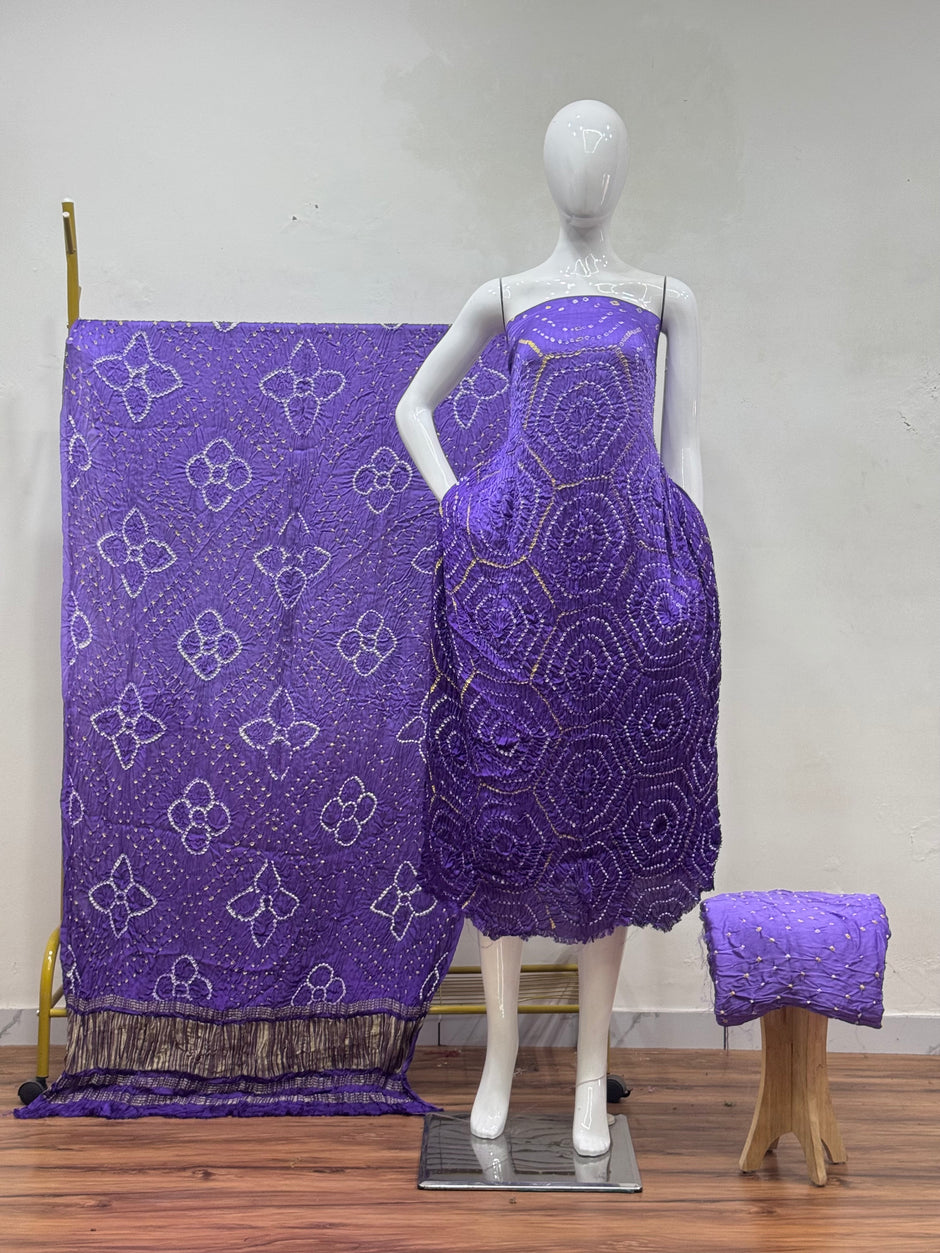 Premium Modal Silk Shaded Bandhani Fancy 3-Piece Suit 135 - The Ajrakh Studio