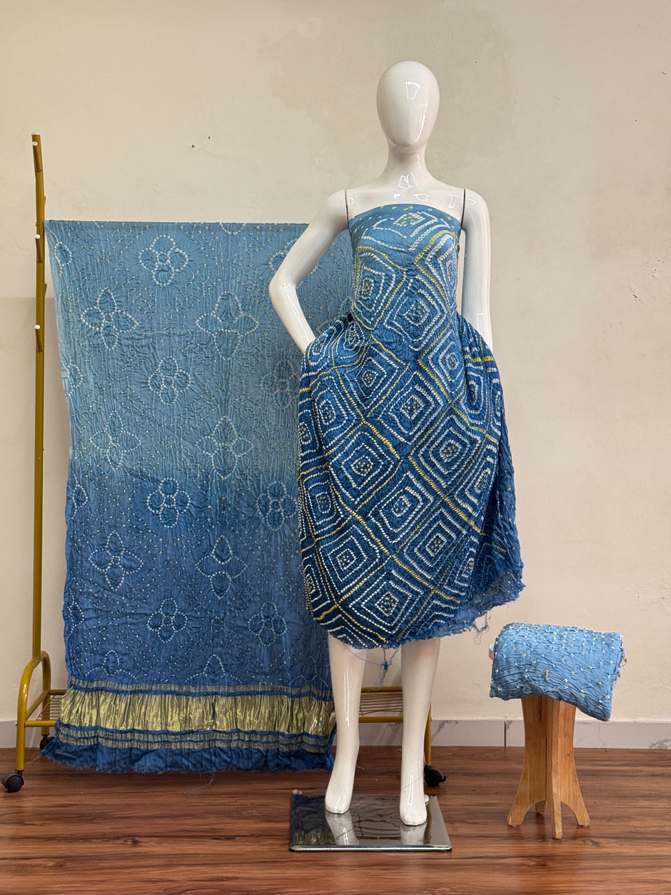 Premium Modal Silk Shaded Bandhani Fancy 3-Piece Suit 125 - The Ajrakh Studio