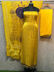 Yellow & purple Modal Silk Tie & Dye Bandhani Dupatta 3 Piece Suits