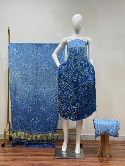 Premium Modal Silk Shaded Bandhani Fancy 3-Piece Suit 144 - The Ajrakh Studio