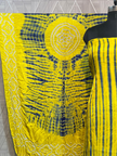 Yellow & blue Modal Silk Tie & Dye Bandhani Dupatta 3 Piece Suits