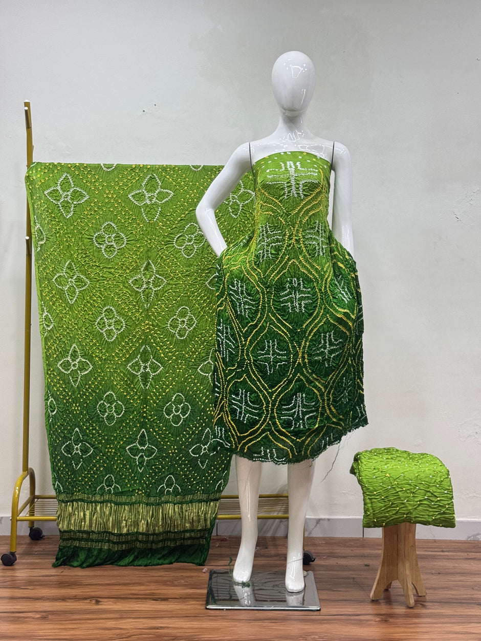 Premium Modal Silk Shaded Bandhani Fancy 3-Piece Suit 145 - The Ajrakh Studio