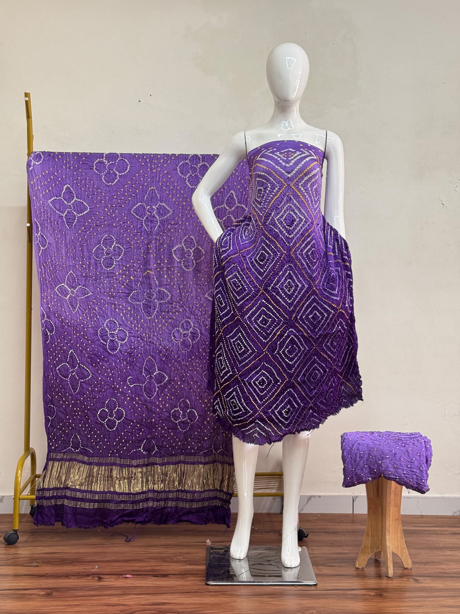 Premium Modal Silk Shaded Bandhani Fancy 3-Piece Suit 127 - The Ajrakh Studio