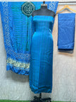 Sky blue & green Modal Silk Tie & Dye Bandhani Dupatta 3 Piece Suits
