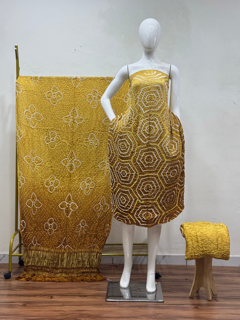 Premium Modal Silk Shaded Bandhani Fancy 3-Piece Suit 130 - The Ajrakh Studio