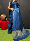 Modal Silk Plain Dye Saree With Zari Pallu