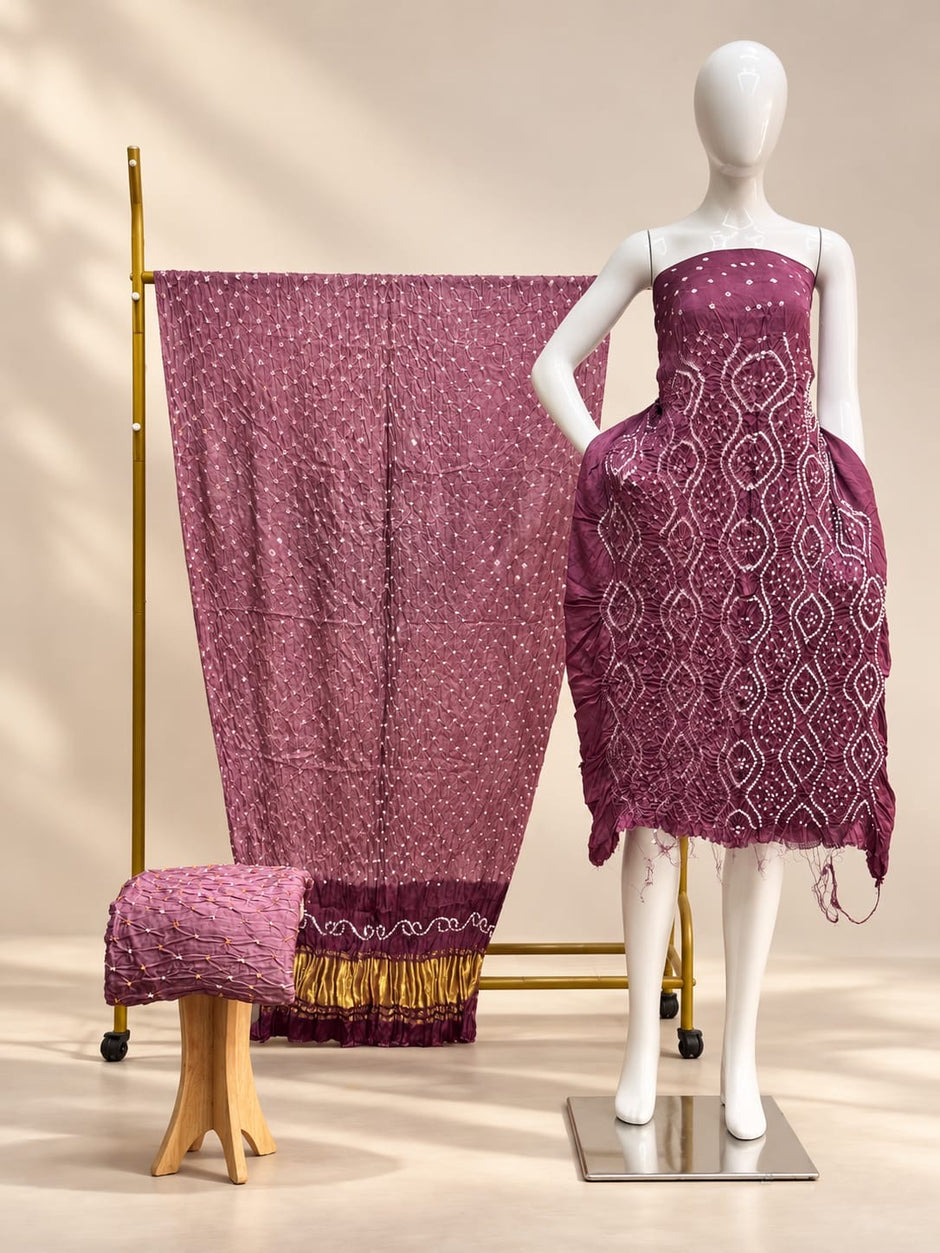 Premium Fancy Design Modal Silk 3-Piece Suit with Tissue Pallu - The Ajrakh Studio