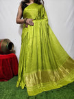 Modal Silk Plain Dye Saree With Zari Pallu