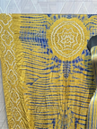 Khakhi & blue Modal Silk Tie & Dye Bandhani Dupatta 3 Piece Suits