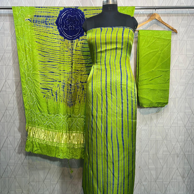 Popti & blue Modal Silk Tie & Dye Bandhani Dupatta 3 Piece Suits