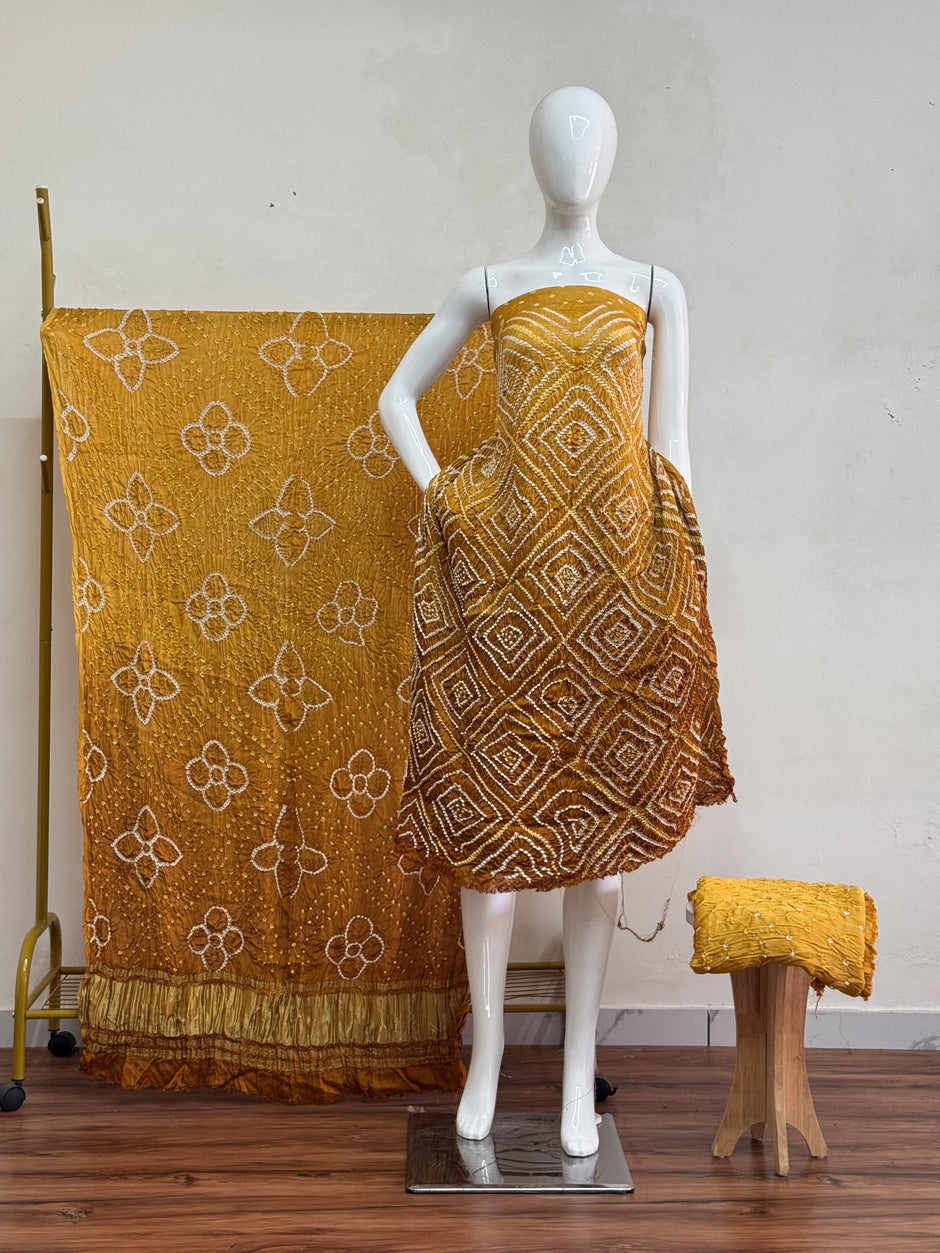 Premium Modal Silk Shaded Bandhani Fancy 3-Piece Suit 123 - The Ajrakh Studio