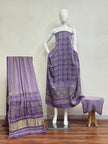 Havi Modal Silk Ajrakh Neptol Dye Discharge Print Panel Suit 02 - The Ajrakh Studio