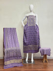 Havi Modal Silk Ajrakh Neptol Dye Discharge Print Panel Suit 09 - The Ajrakh Studio