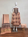 Havi Modal Silk Ajrakh Neptol Dye Discharge Print Panel Suit 22 - The Ajrakh Studio