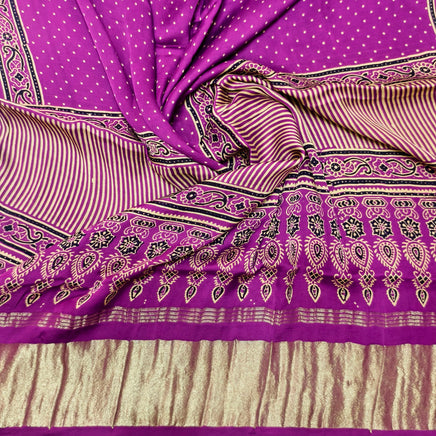 Premium Ajrakh Hand Block Print Modal Silk 3-Piece Suit Set with Zari Pallu Dupatta