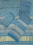 Premium Ajrakh Hand Block Print Modal Silk 3-Piece Suit Set with Zari Pallu Dupatta