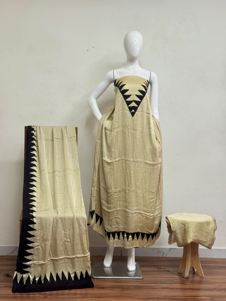 Havi Pure Modal Silk Ajrakh Natural Dye 3-Piece Suit 12 - The Ajrakh Studio