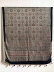 Ajrakh Modal Silk Natural Dye Dupatta with Tassels 02 - The Ajrakh Studio
