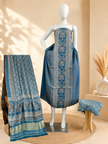 Premium Ajrakh Hand Block Print Modal Silk 3-Piece Suit Set with Zari Pallu Dupatta