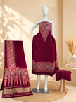 Premium Ajrakh Hand Block Print Modal Silk 3-Piece Suit Set with Zari Pallu Dupatta