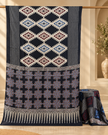 Elegant Modal Silk Ajrakh Hand Block Print Natural Dye Saree - The Ajrakh Studio