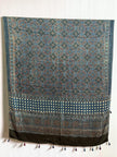 Ajrakh Modal Silk Natural Dye Dupatta with Tassels 29 - The Ajrakh Studio