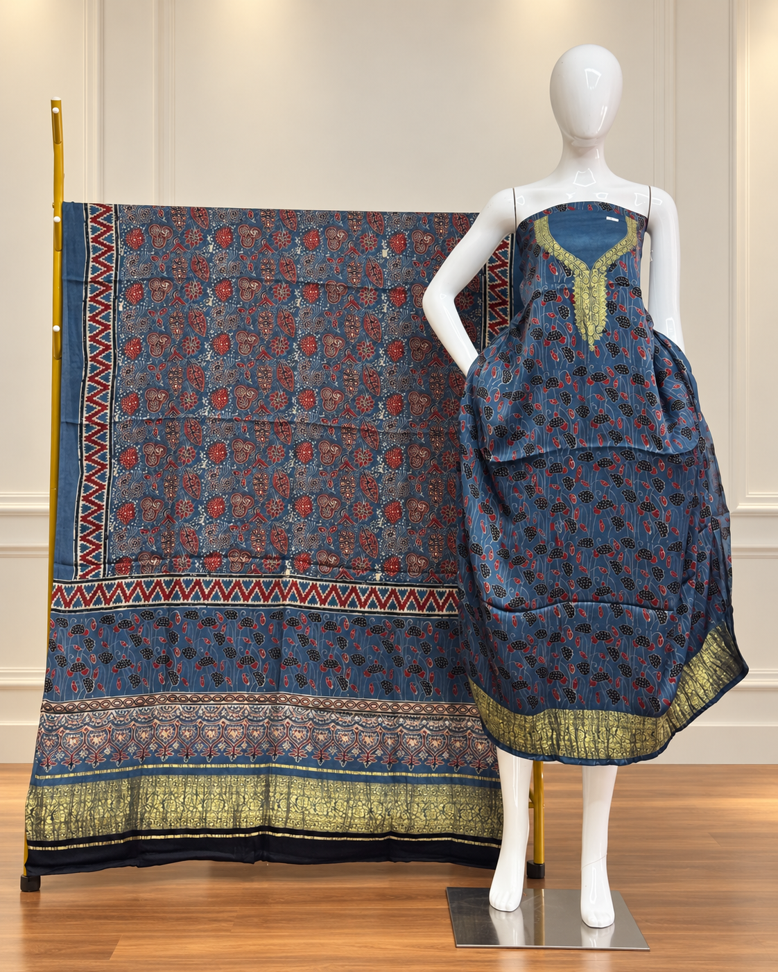 Premium Modal Silk Nakshi Zari 2-Piece Set - The Ajrakh Studio