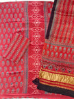 Havi Pure Modal Silk Ajrakh Natural Dye Zari Pallu Suit 05 - The Ajrakh Studio