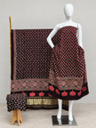 Havi Modal Silk Ajrakh Neptol Dye & Discharge Print Panel Design 3-Piece Suit - The Ajrakh Studio