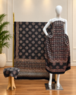 Havi Pure Modal Silk Ajrakh Hand Block Print Natural Dye 3-Piece Suit - The Ajrakh Studio