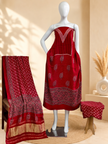Premium Ajrakh Hand Block Print Modal Silk 3-Piece Suit Set with Zari Pallu Dupatta