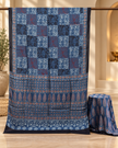 Elegant Modal Silk Ajrakh Hand Block Print Natural Dye Saree - The Ajrakh Studio