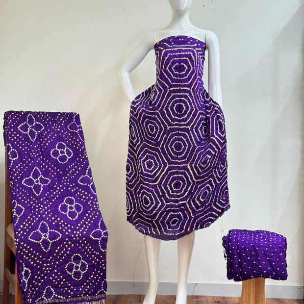 Premium Modal Silk Bandhani 3 Piece Dress Material