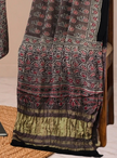 Ajrakh Hand Block Print Natural Dye Pure Modal Silk 3 Piece Suit with Zari Pallu Dupatta