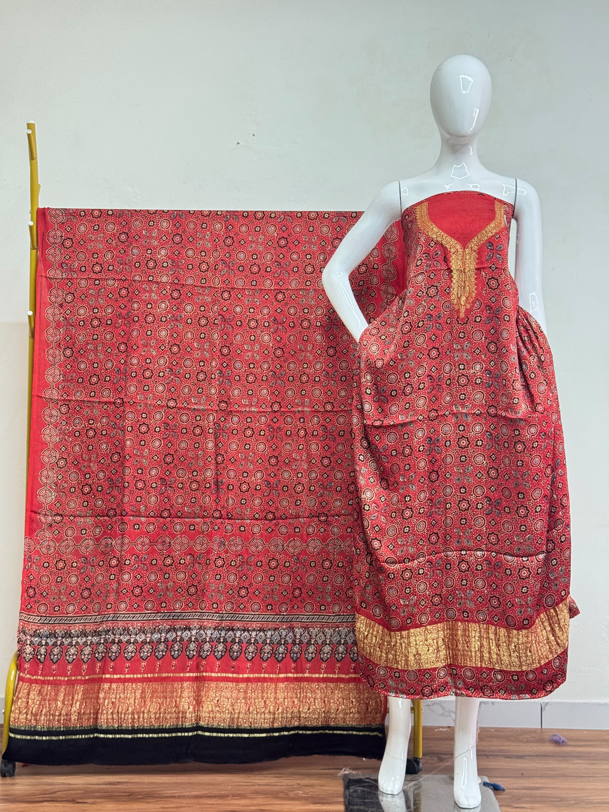 Premium Modal Silk Nakshi Zari Top & Dupatta 2-Piece Set 12 - The Ajrakh Studio