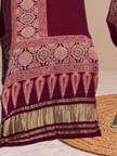 Premium  Ajrakh Hand Block Print Modal Silk 3-Piece Suit Set with Zari Pallu Dupatta